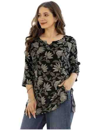 Women's Short Kurti in TopsTunic Rayon Cotton Blend